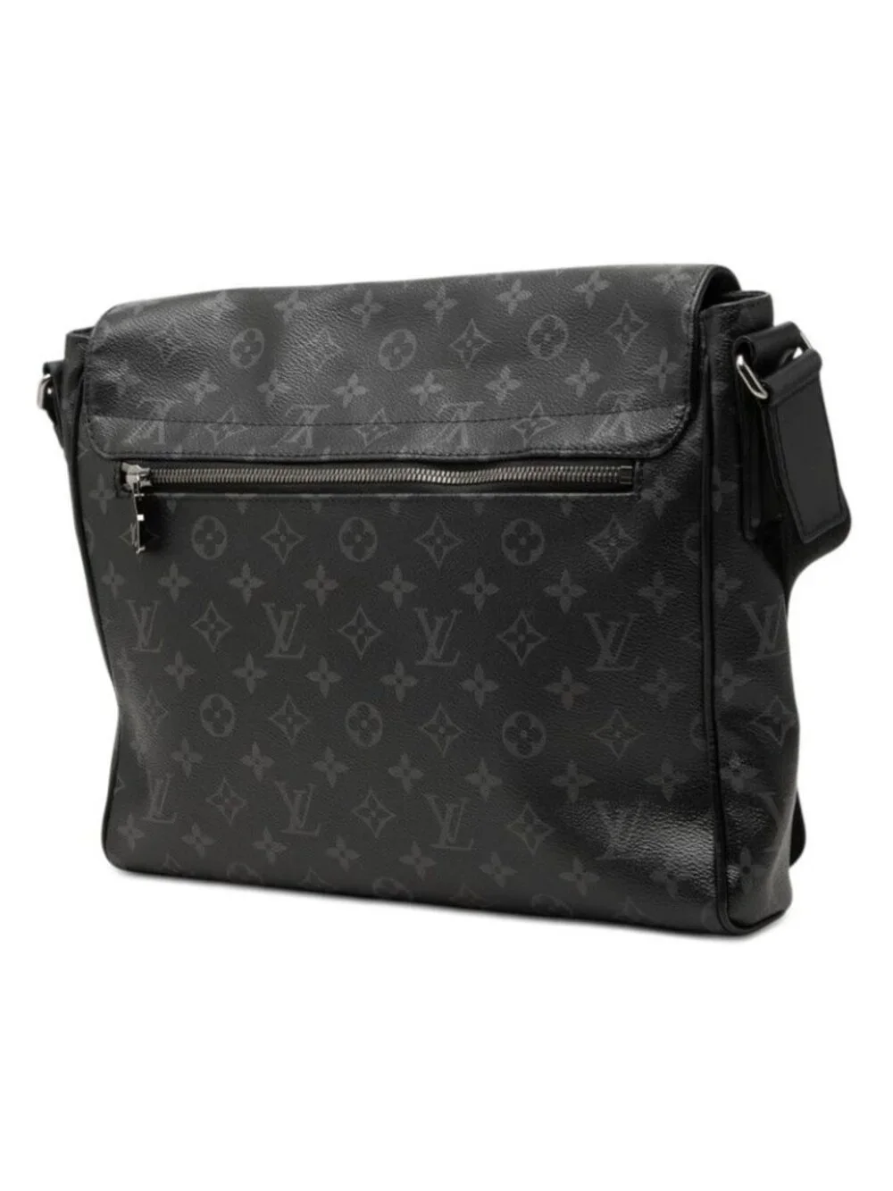 Louis Vuitton Monogram Eclipse District MM NM Crossbody Shoulder Bag Black